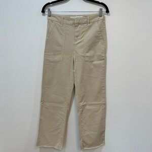 Frank & Eileen Blackstone Pants Khaki Tan Straight Cotton Raw‎ Hem NWT $328 sz 0